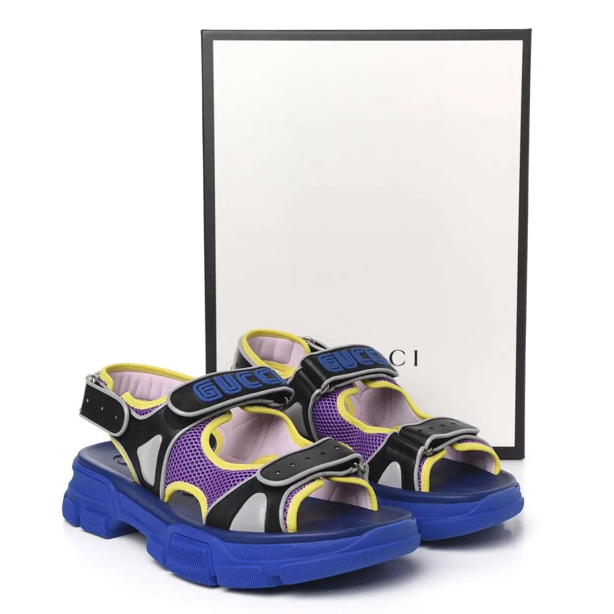 Blue Purple Sega Aguru Sandals Logo 13G/US 13.5 546064 by Gucci