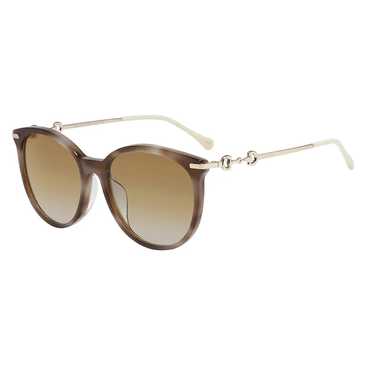 Gucci Women`s GG0885SA 004 Sunglasses Havana Gold/brown Gradient Lenses 56mm - Frame: Beige, Lens: Brown