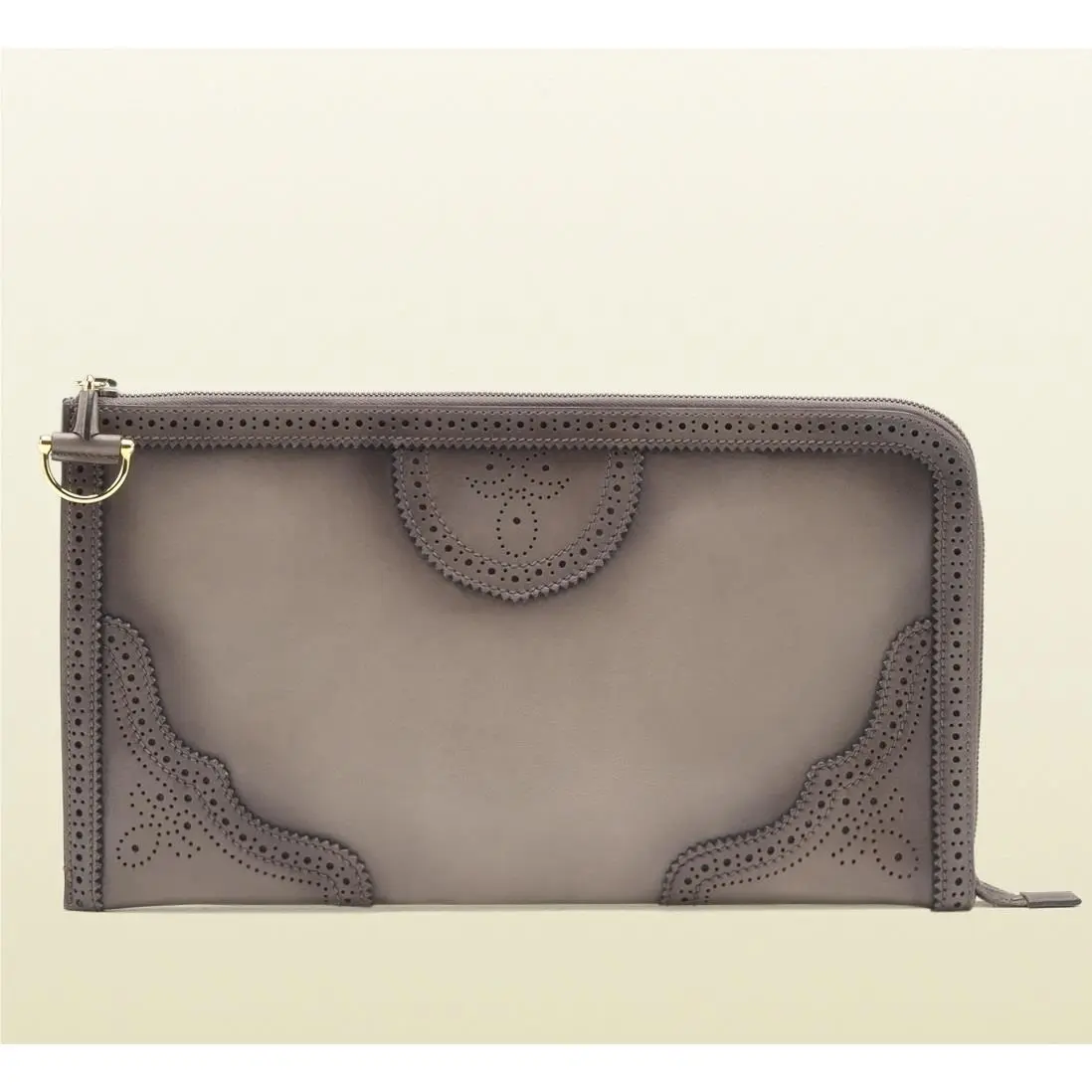 Duilio Brogue Zip Around Leather Clutch Bag 2 296911 2816 by Gucci