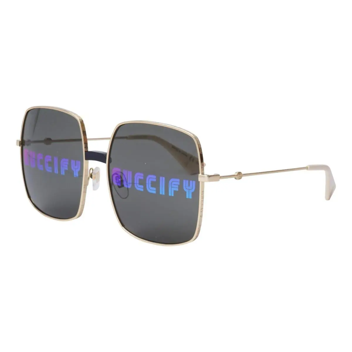 Gucci Sunglasses GG0414 S 002 Gold -grey with Mirror Effectr Lens 60mm
