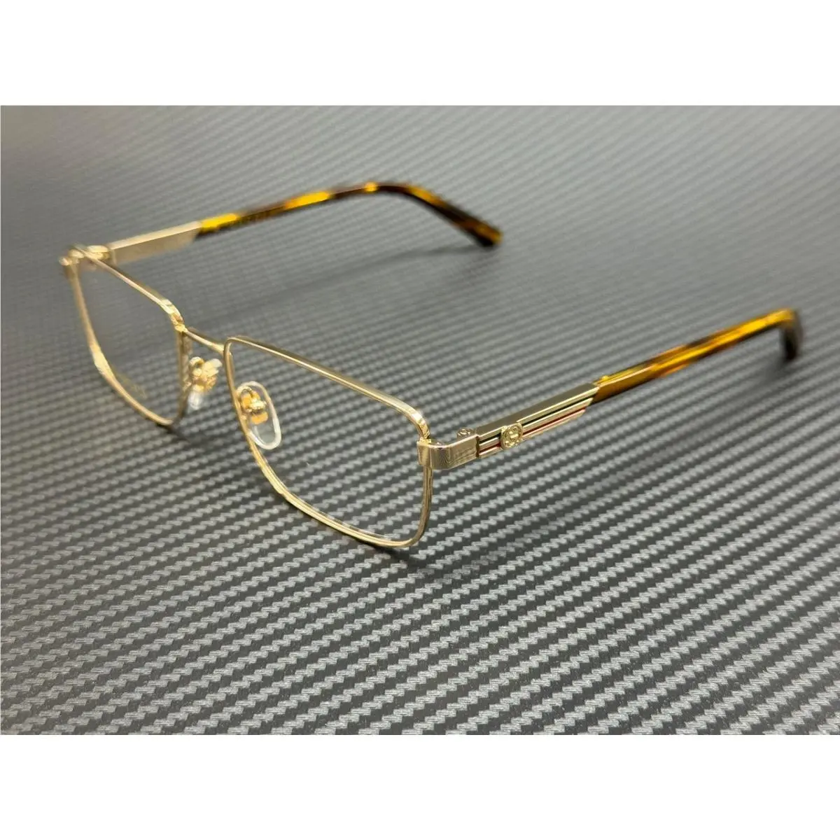 GG1291O 002 Gold Havana Men`s 55 mm Medium Eyeglasses by Gucci