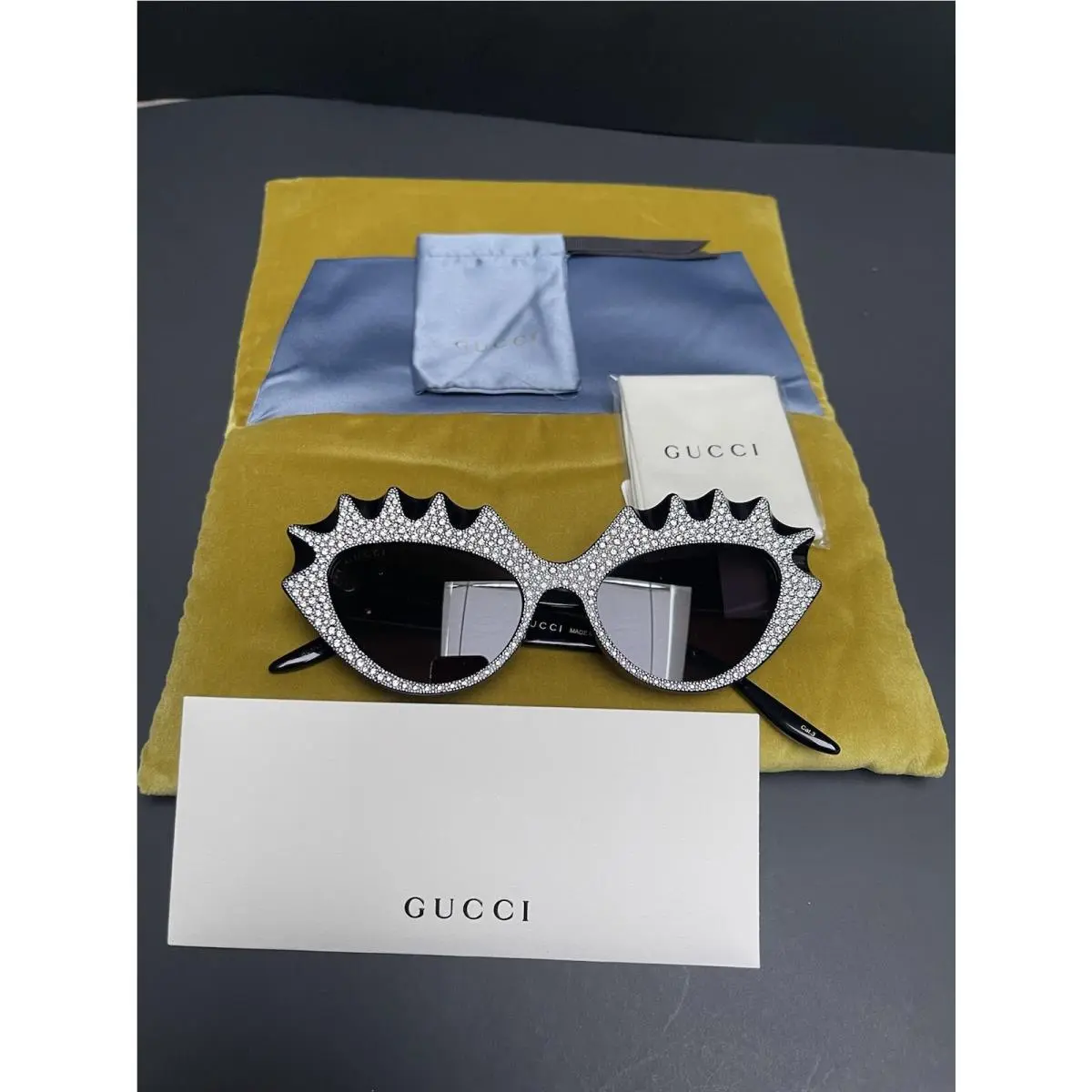 Sunglasses GG0781S Hollywood Forever Crystal Cat Eyes Bedazzle Bling by Gucci