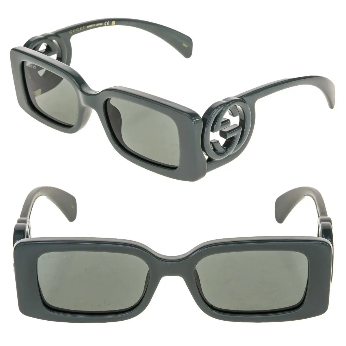 Gucci Couture 1325 Gray GG Logo 003 Narrow Fashion Rectangle Sunglasses GG1325S