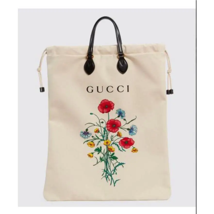 Gucci The Chateau Marmot Print Tote Bag Natural Canvas
