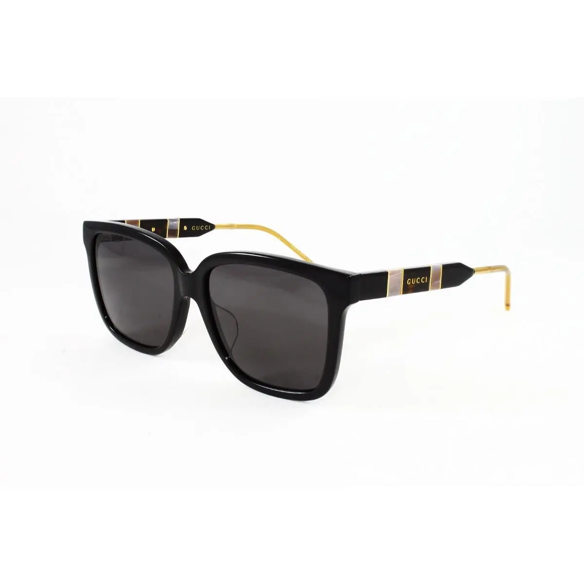 Women`s Sunglasses Square GG0599SA 001 Black/gold 56mm Grey Lens by Gucci