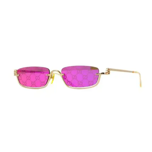 Gucci GG1278S Gold/violet Logo Mirrored 005 Sunglasses - Frame: Gold, Lens: Violet Logo Mirrored