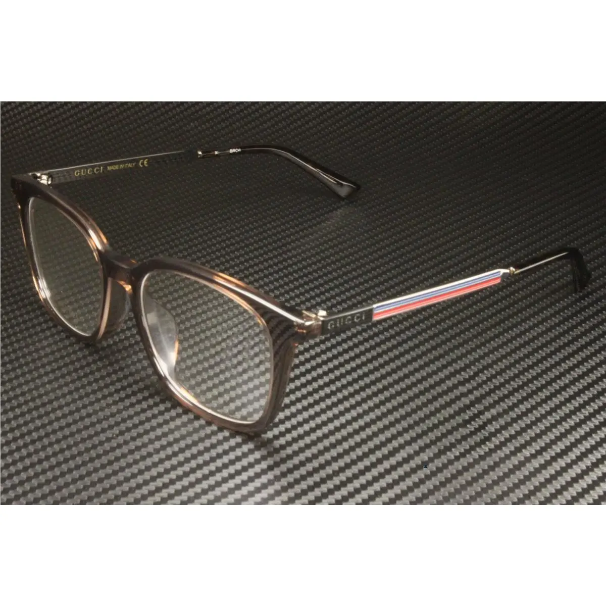 GG0831OA 003 Ruthenium Square Rectangle Men`s Eyeglasses 52 mm by Gucci