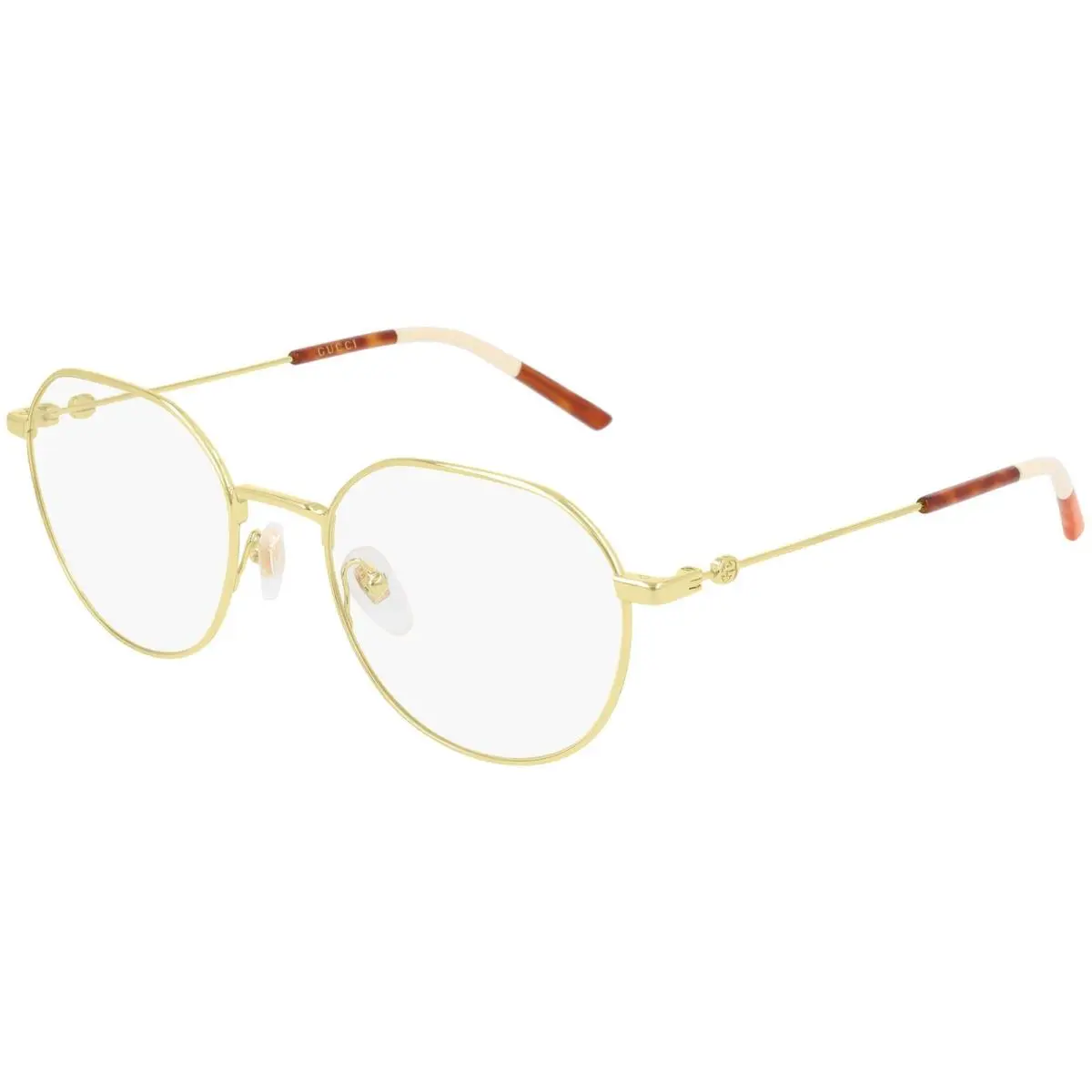 Gucci GG0684O Women Round Eyeglasses Frame Gold Brown Tortoise Havana Ivory 51mm