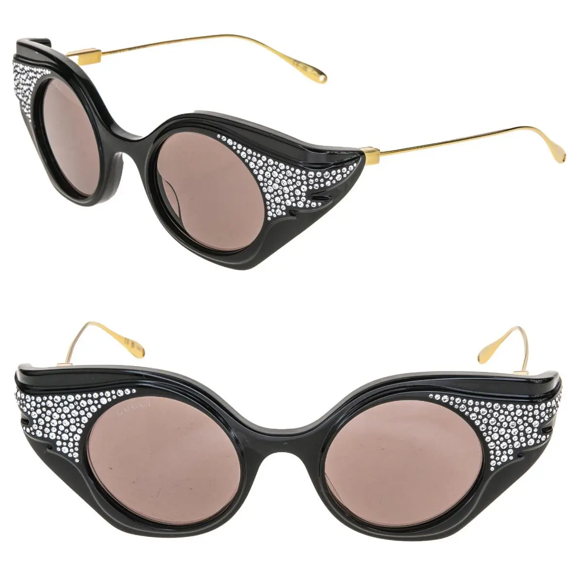Gucci Hollywood Forever 1327 Black Strass Crystal Gg1327S Wing Sunglasses 001