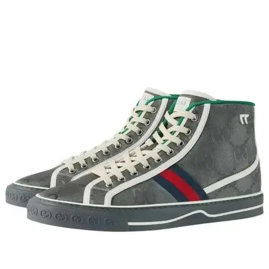 Gucci D6959 Dark Grey Logo Off The Grid High Top Sneakers Size Gucci 14 - Gray
