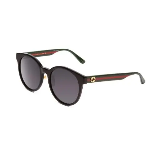 Women`s Acetate Round Sunglasses Black/green/red One Size GG0416SK-002 by Gucci
