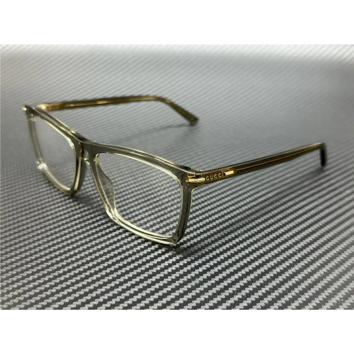 GG1445O 008 Brown Transparent Men`s Extra Large 59 mm Eyeglasses by Gucci