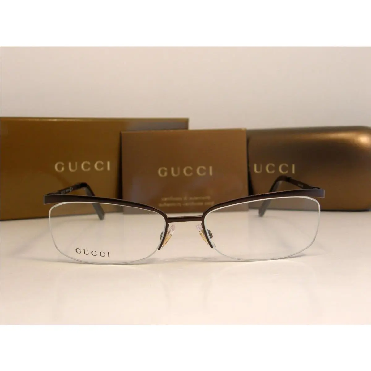 Gucci Eyeglasses Glasses Model 2886 Color Gji Dark Brown Metal Frame