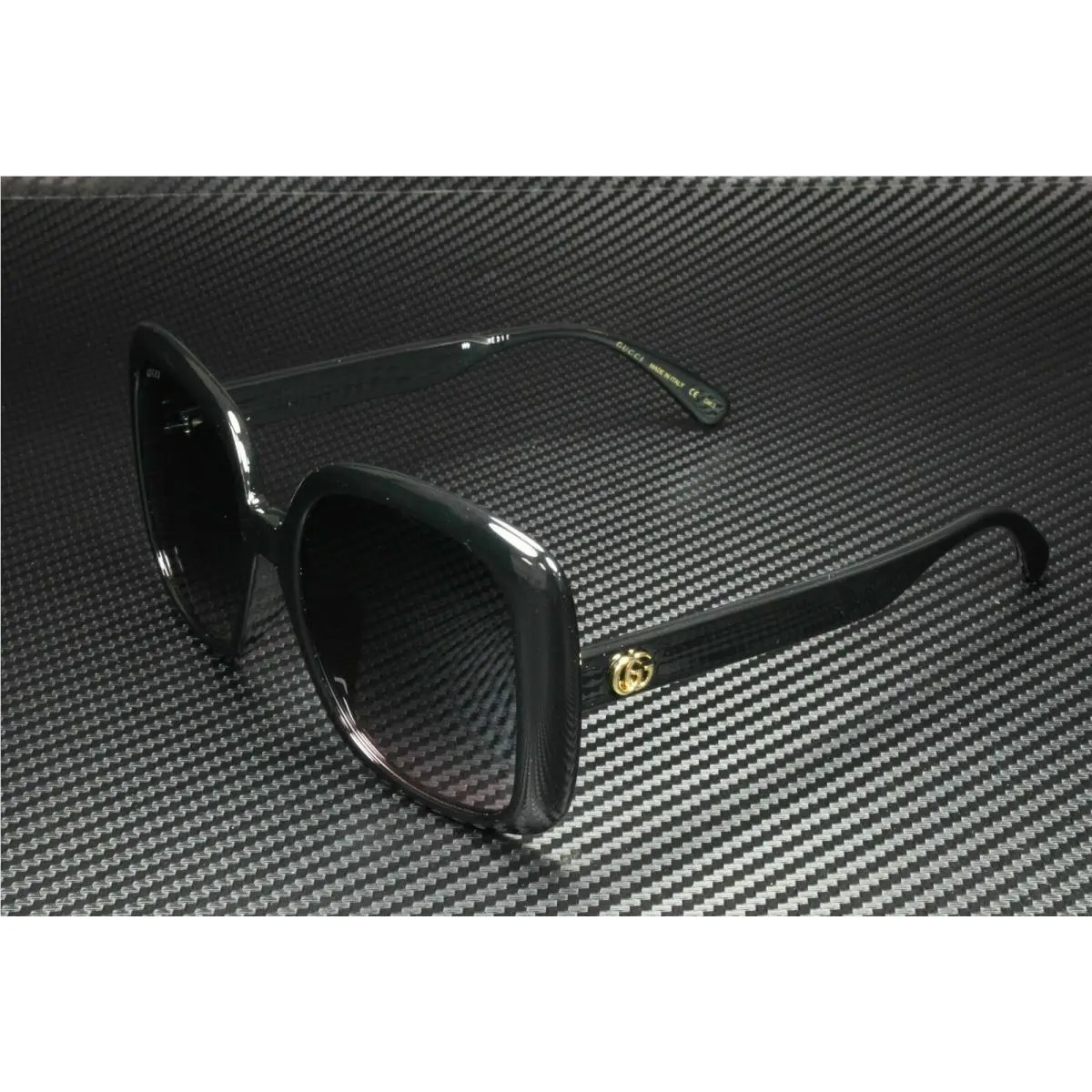 GG0714SA 002 Square Black Blue Gradient Women`s Sunglasses 56mm by Gucci
