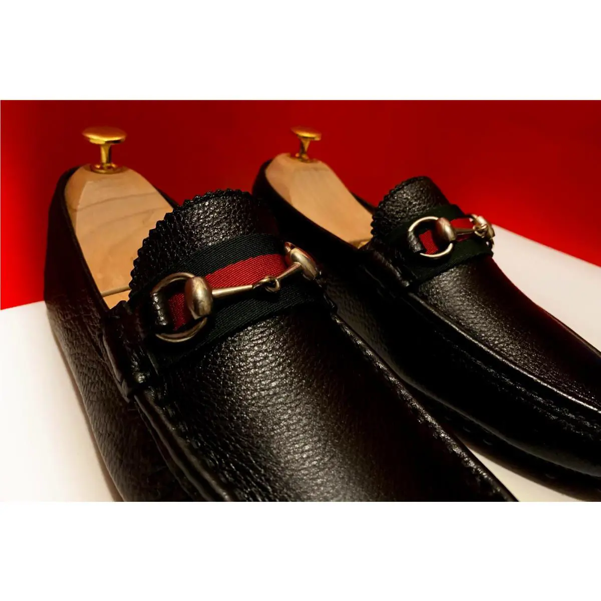 Gucci Iconic Men`s Black Silver Bits Loafers Shoes Marked Size 5 G