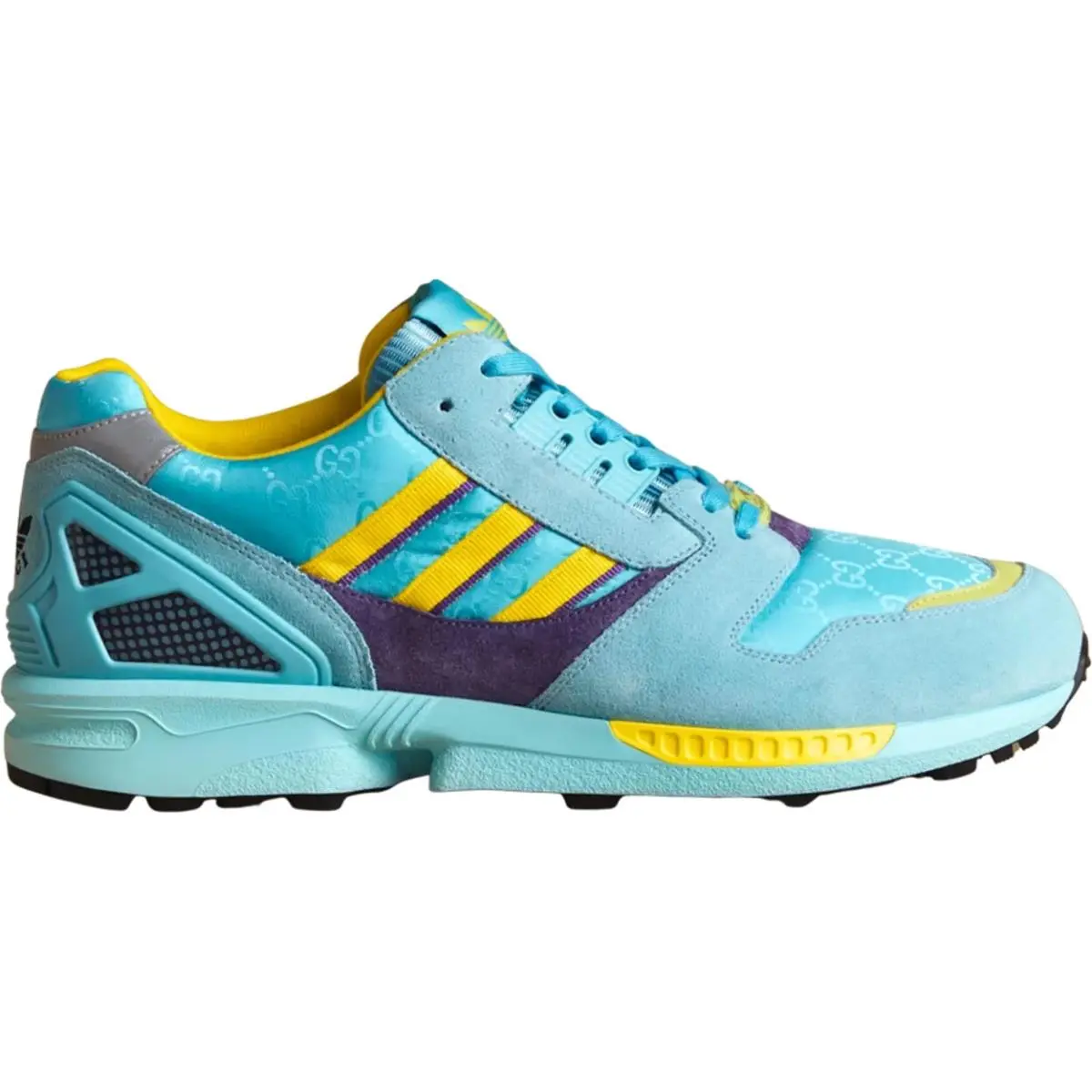 Gucci x Adidas D5412 Womens Clear Aqua GG Monogram Lace-up Sneakers Size US 8.5 - Aqua