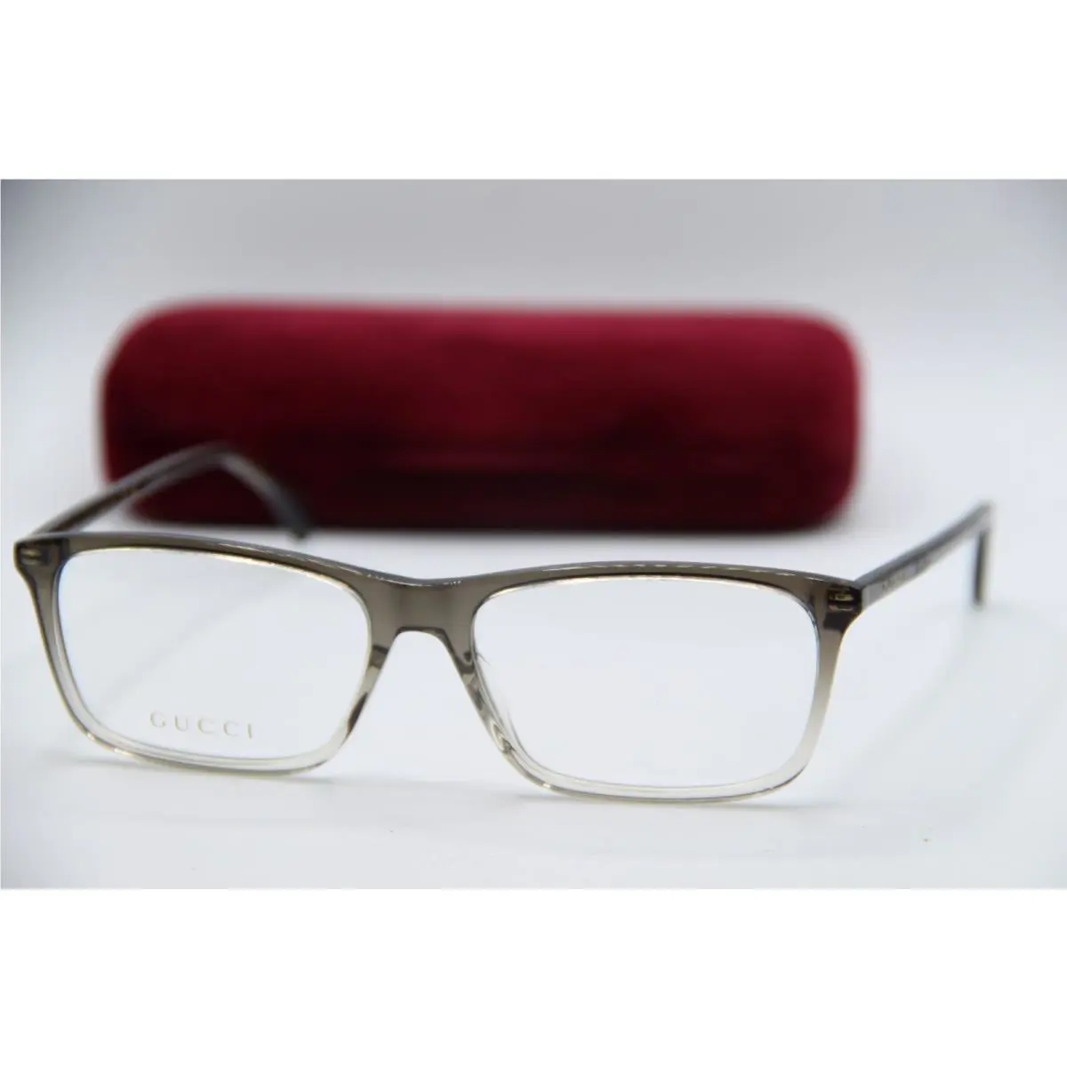 Gucci GG 0553O 008 Grey Fade Clear Frames Sunglasses 56-16