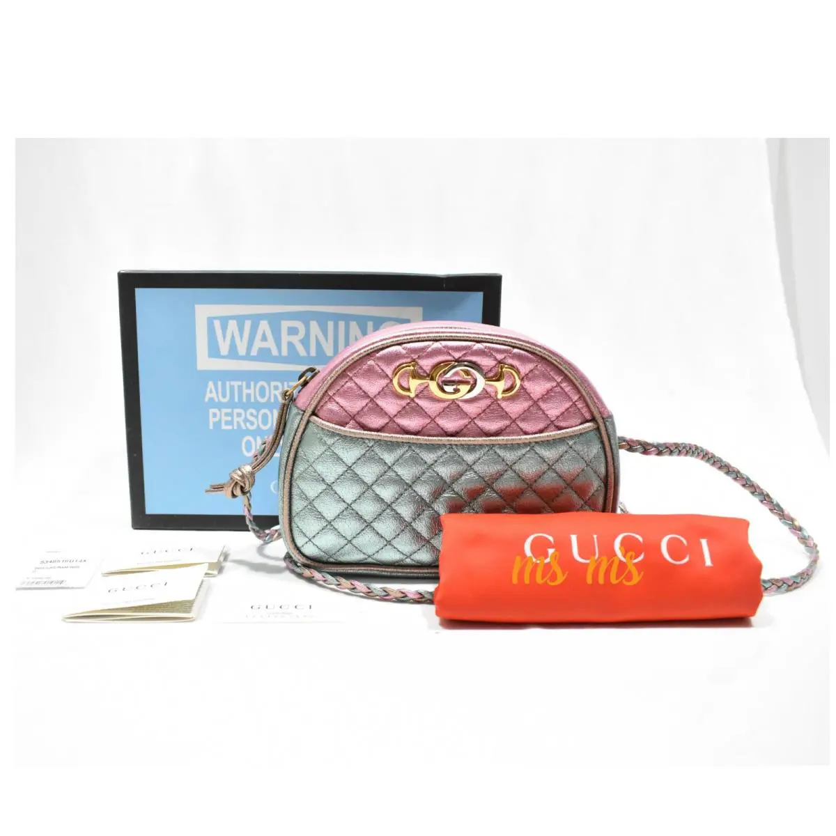 Gucci Trapuntata Colorblock Metallic Leather Quilted Mini Bag Crossbody