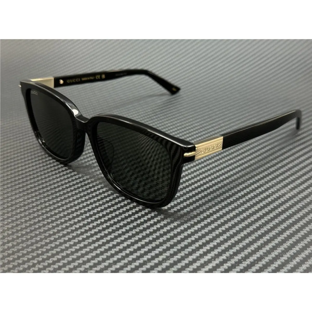 GG1505SK 001 Black Grey Men`s Large 55 mm Sunglasses by Gucci