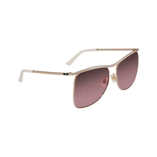 GG0820S-004 Women`s Designer Sunglasses Gold Ivory White/violet Pink 63 mm by Gucci