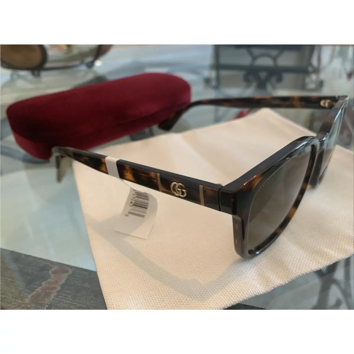 Gucci Havana Tortoise GG 0637 002 56-18-150 Eyeglass Frames Italy