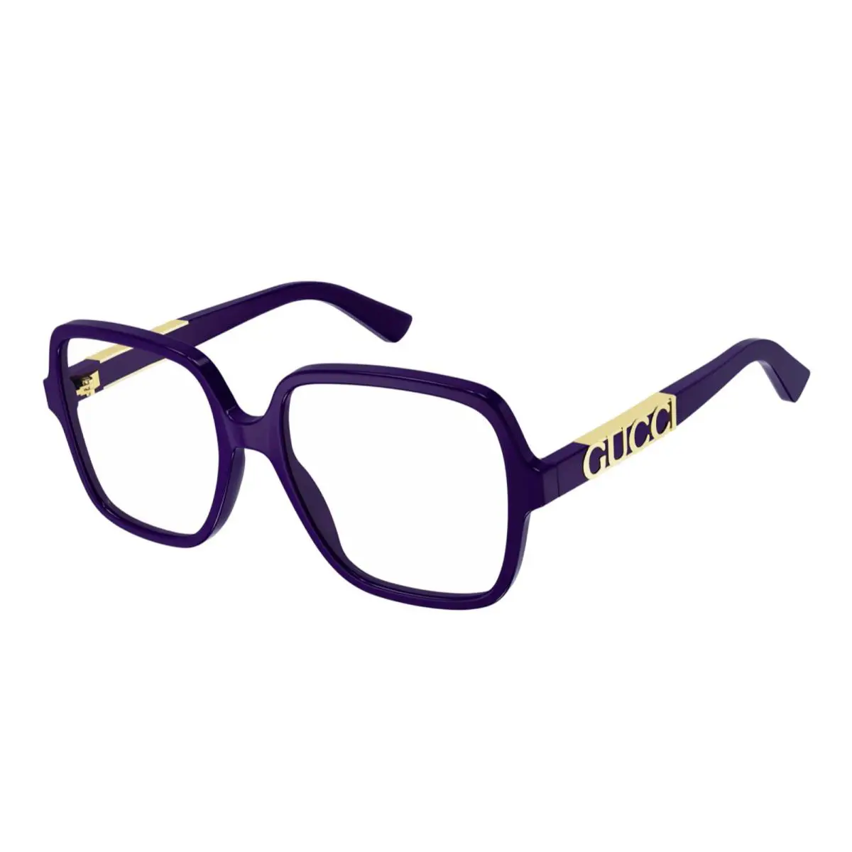 Large Square Gucci Eyeglasses GG1193O 003 56-18 145 Violet Gold Frames