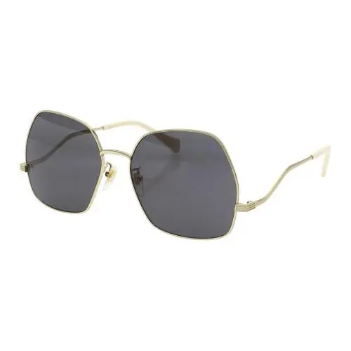 GG0972S-001 Women Hexagonal Designer Sunglasses Gold Ivory White/grey 60mm by Gucci