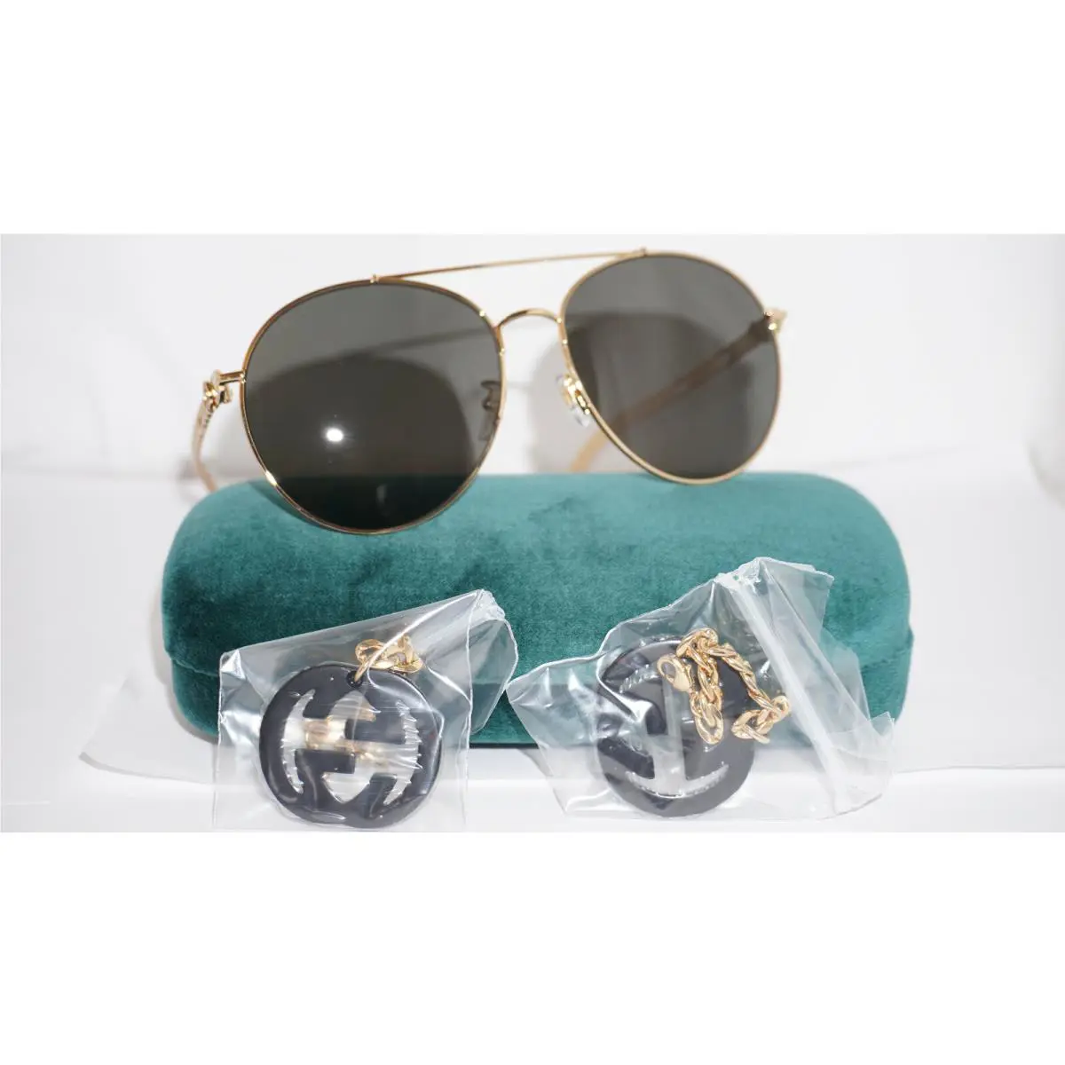 Gucci Sunglasses Aviator Gold Grey GG0725S 001 61 16 135