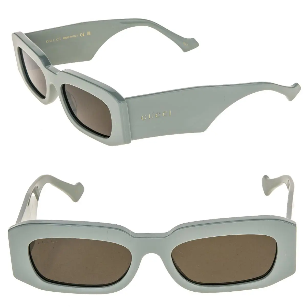 Gucci 1426 Sage Green Narrow Slim Rectangular Logo Gg1426S Unisex Sunglasses 004