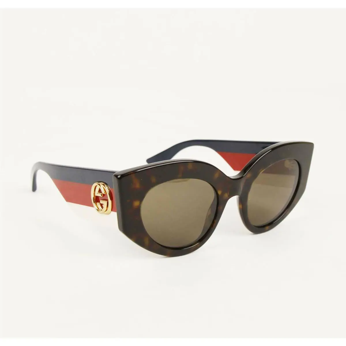 Gucci Havana Oversize Cat Eye Acetate Sunglasses Sylvie Web Logo 504323 1909