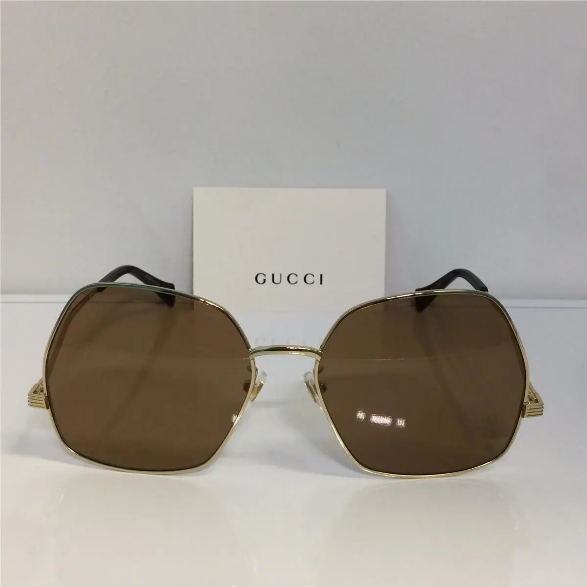 Gucci GG0972S 002 Gold Large Metal Woman Sunglasses
