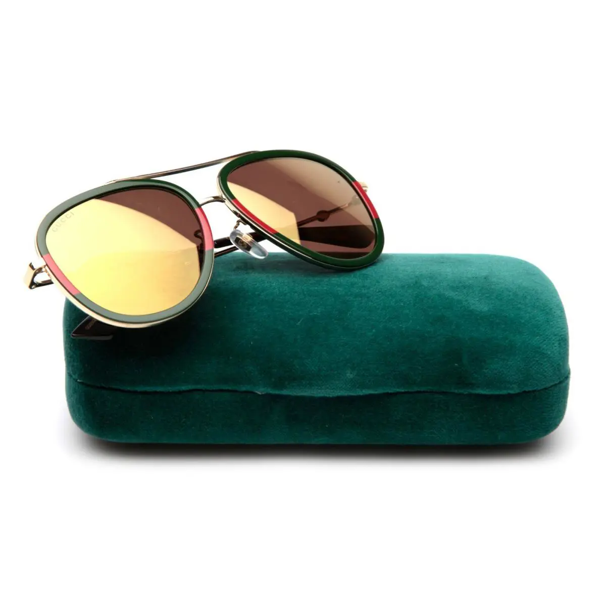 Gucci GG0062S 010 Red Green Sunglasses 57-17-140mm Japan