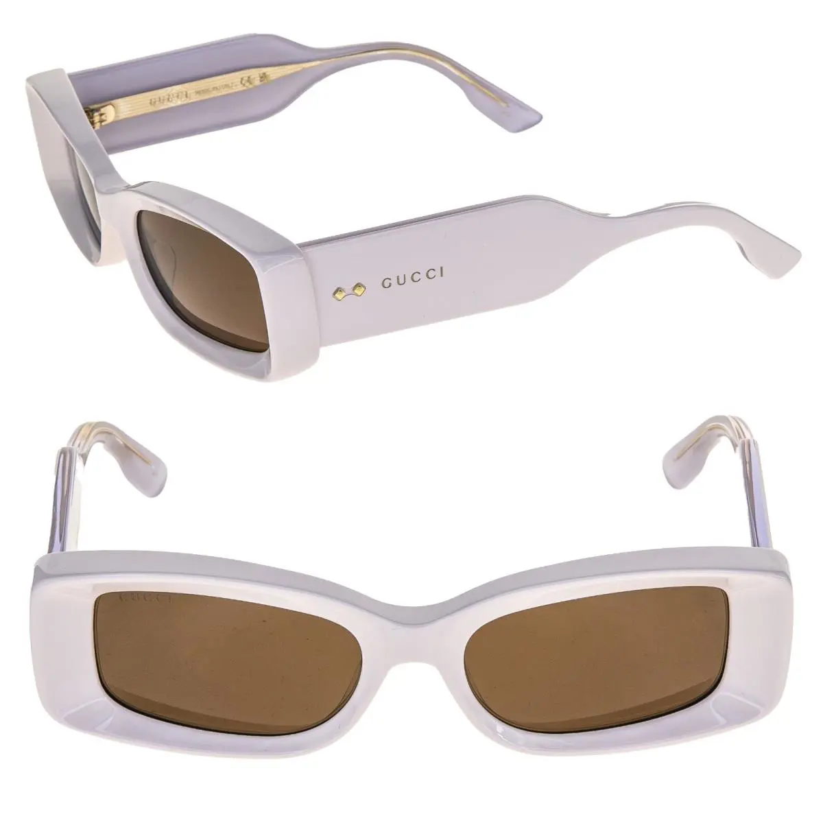 Gucci 1528 Ivory Lilac Narrow Sculpted Logo Pin Gg1528S Unisex Sunglasses 003