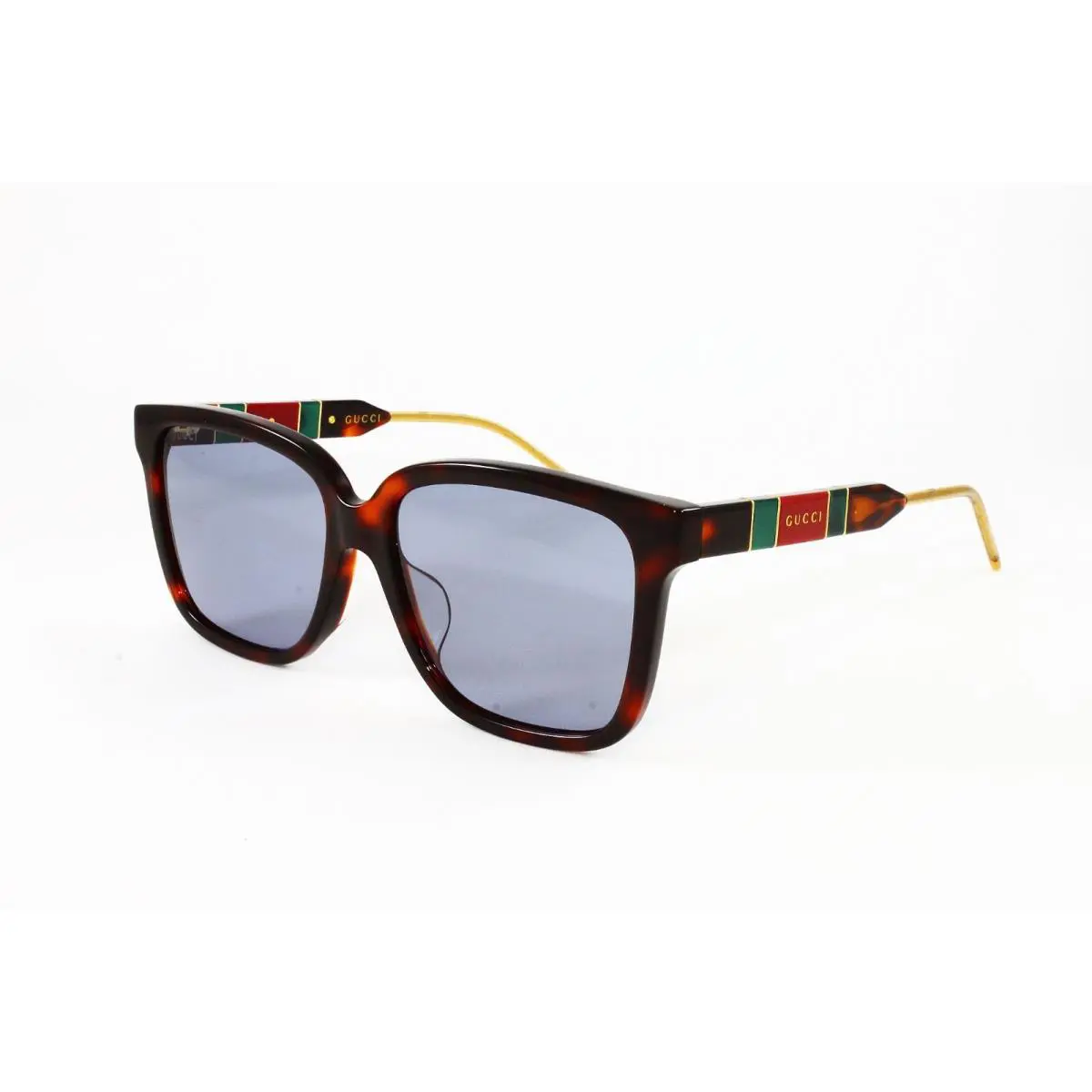 Gucci Women`s Sunglasses Square Frames GG0599SA 002 Havana Blue Lens 56mm