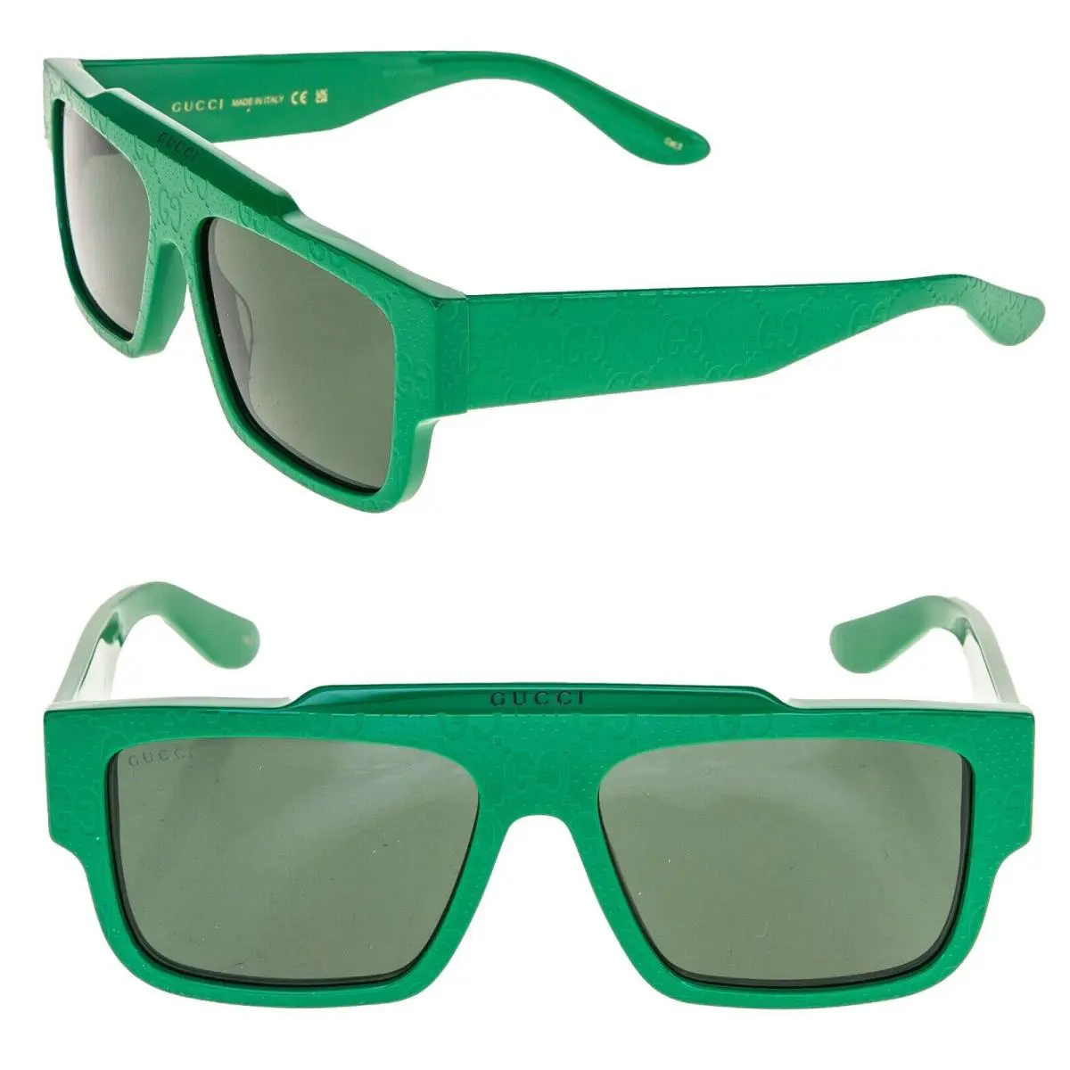 Gucci 1460 Green GG Logo Print Sport Aviator Gg1460S Unisex Sunglasses 007