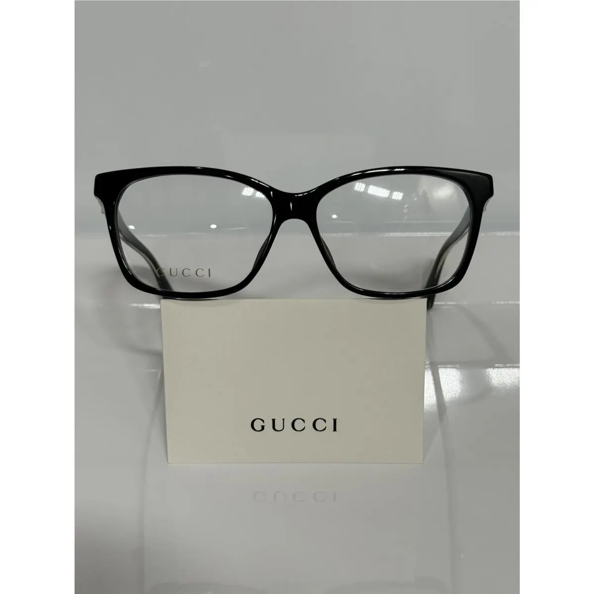 GG053ON 001 Shiny Black Acetate Unisex Eyeglasses 54mm by Gucci