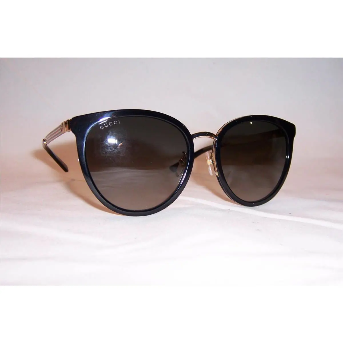 Gucci Sunglasses GG 0077SK 001 Black Gold/gray 0077
