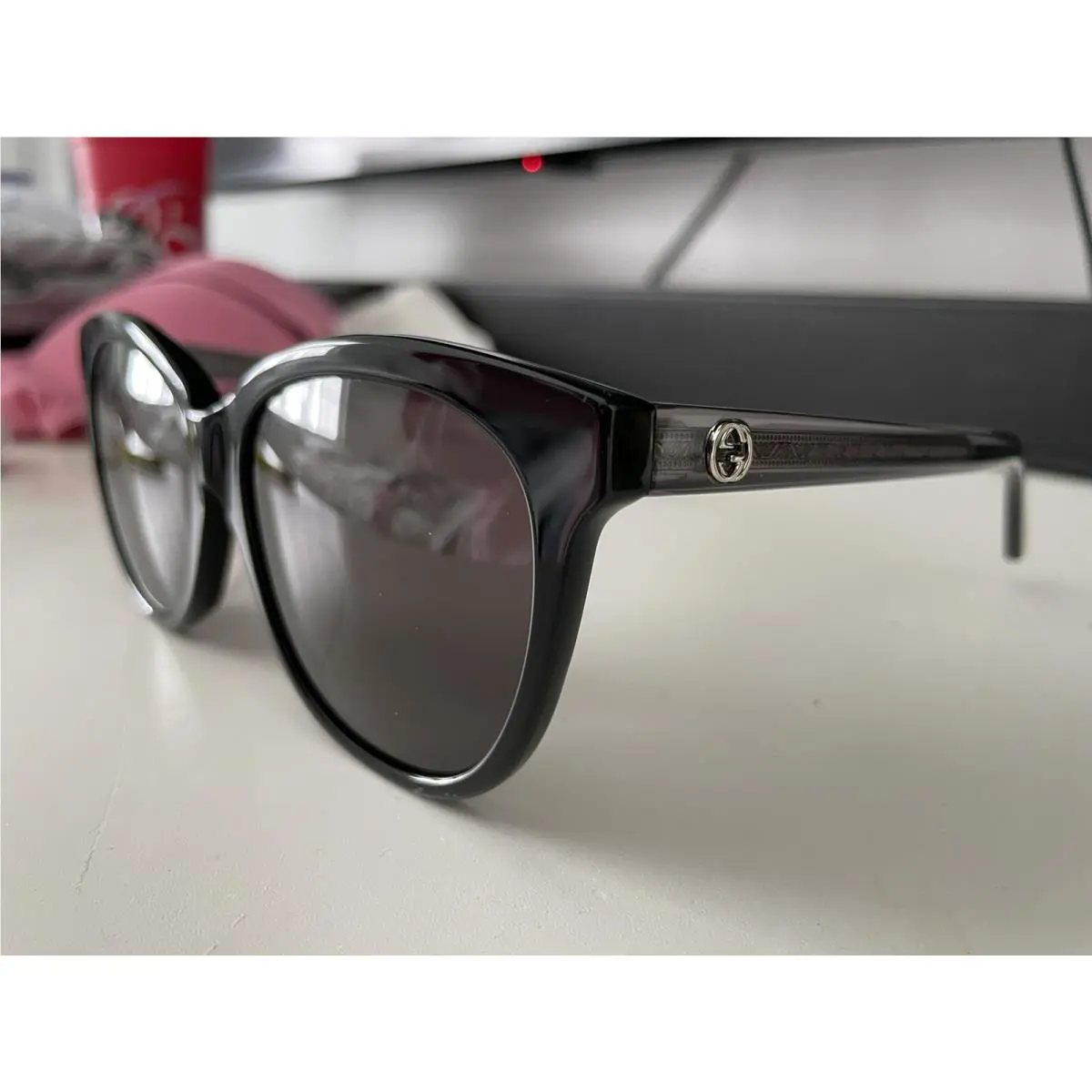 Gucci Women`s Smoke 56Mm Cat Eye Sunglasses Women`s Black