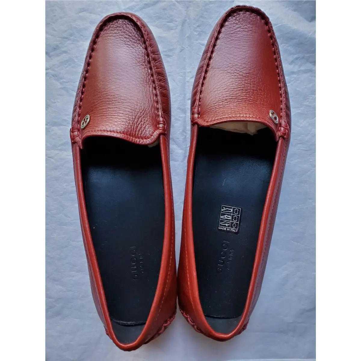 Gucci Ladies Qardaha Driving Mocs/loafers DK Red Oxblood 39 1/2/9 1/2 M