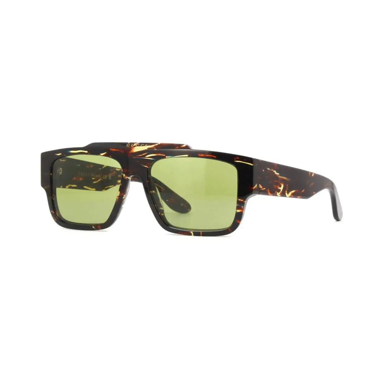 Gucci GG1460S Shiny Havana Swirl/green 002 Sunglasses