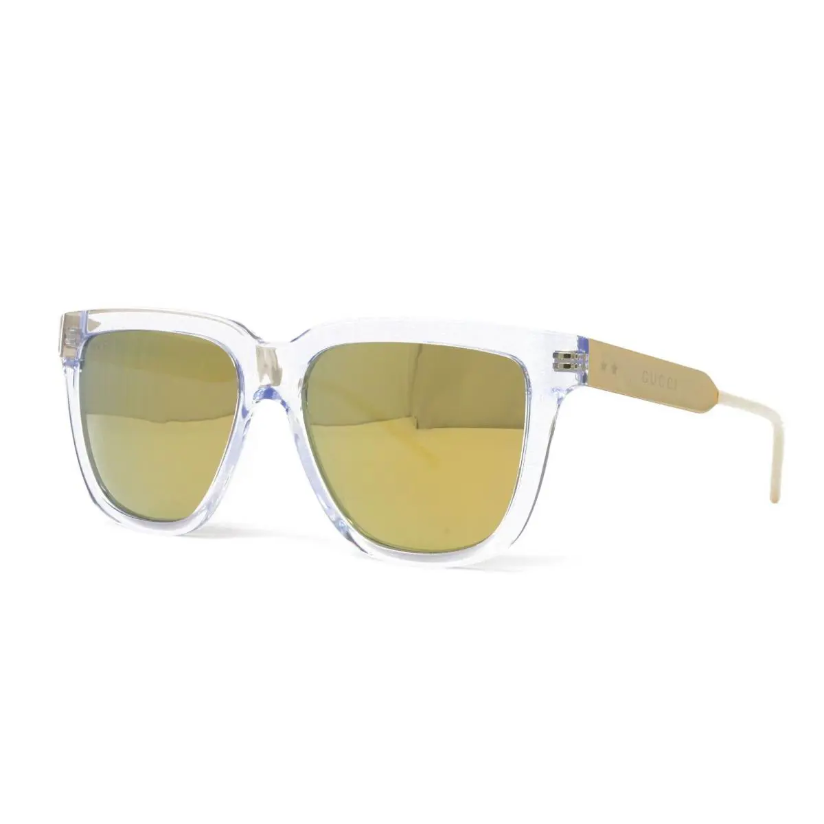 Gucci Sunglasses Men`s Square GG0976S-004 Crystal Gold 56mm Gold Lens