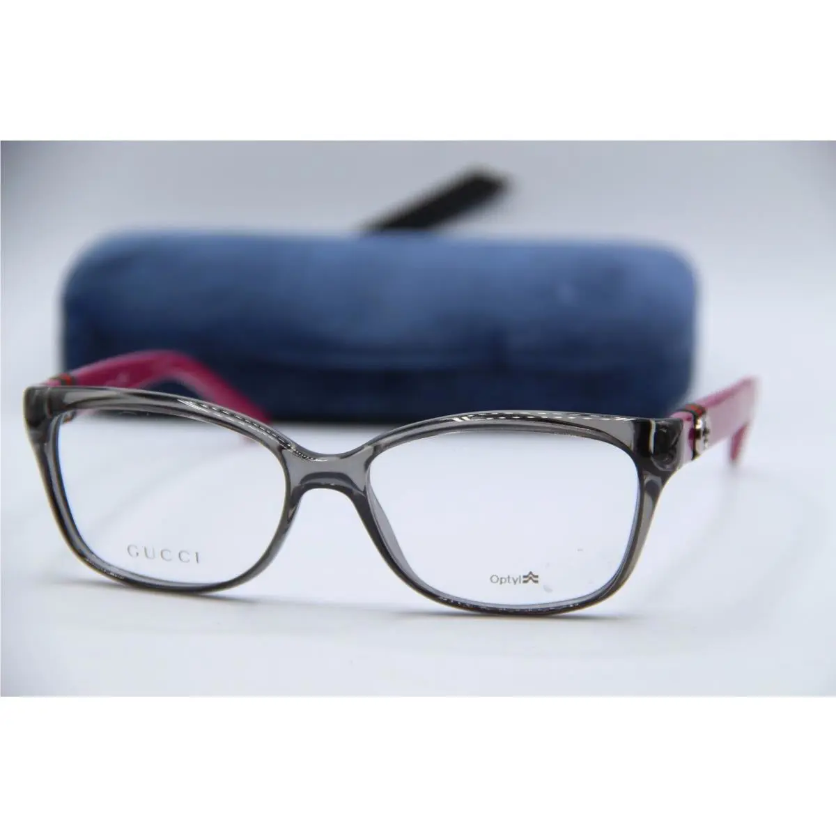 Gucci GG 3683 4UG Grey Pink Clear Frames Sunglasses 53-15