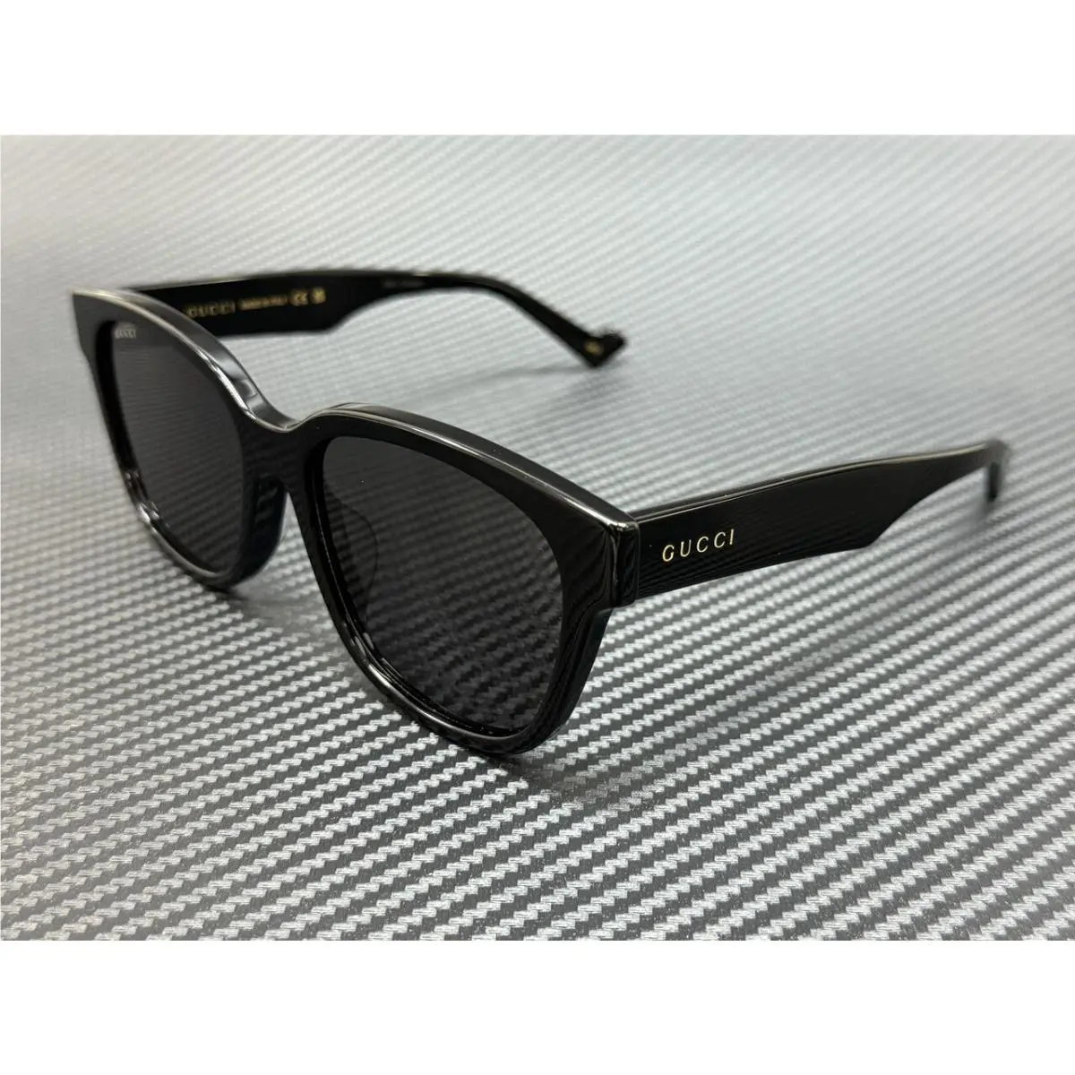 Gucci GG1430SK 001 Black Grey Men`s Large 57 mm Sunglasses