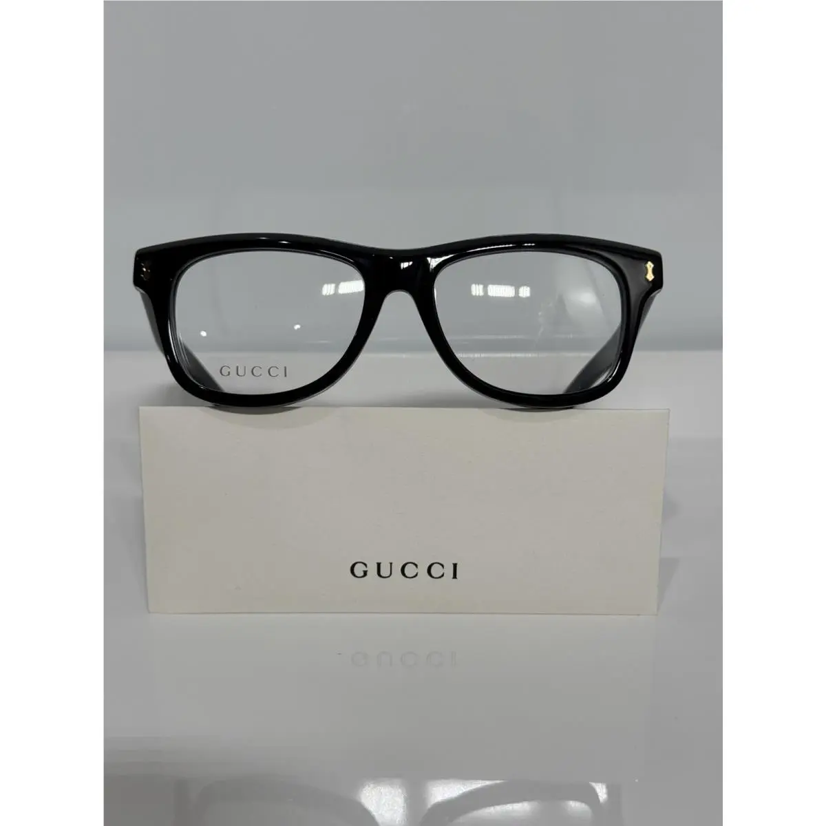 GG1526O 005 Shiny Black Unisex Acetate Eyeglasses 54mm by Gucci