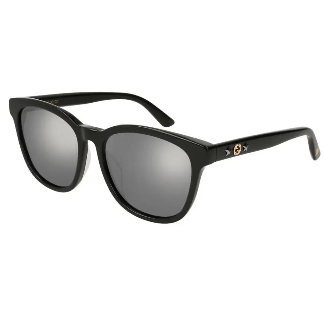 Gucci GG0232SK 002 Black Grey/square Mirrored Lens Women`s Sunglasses