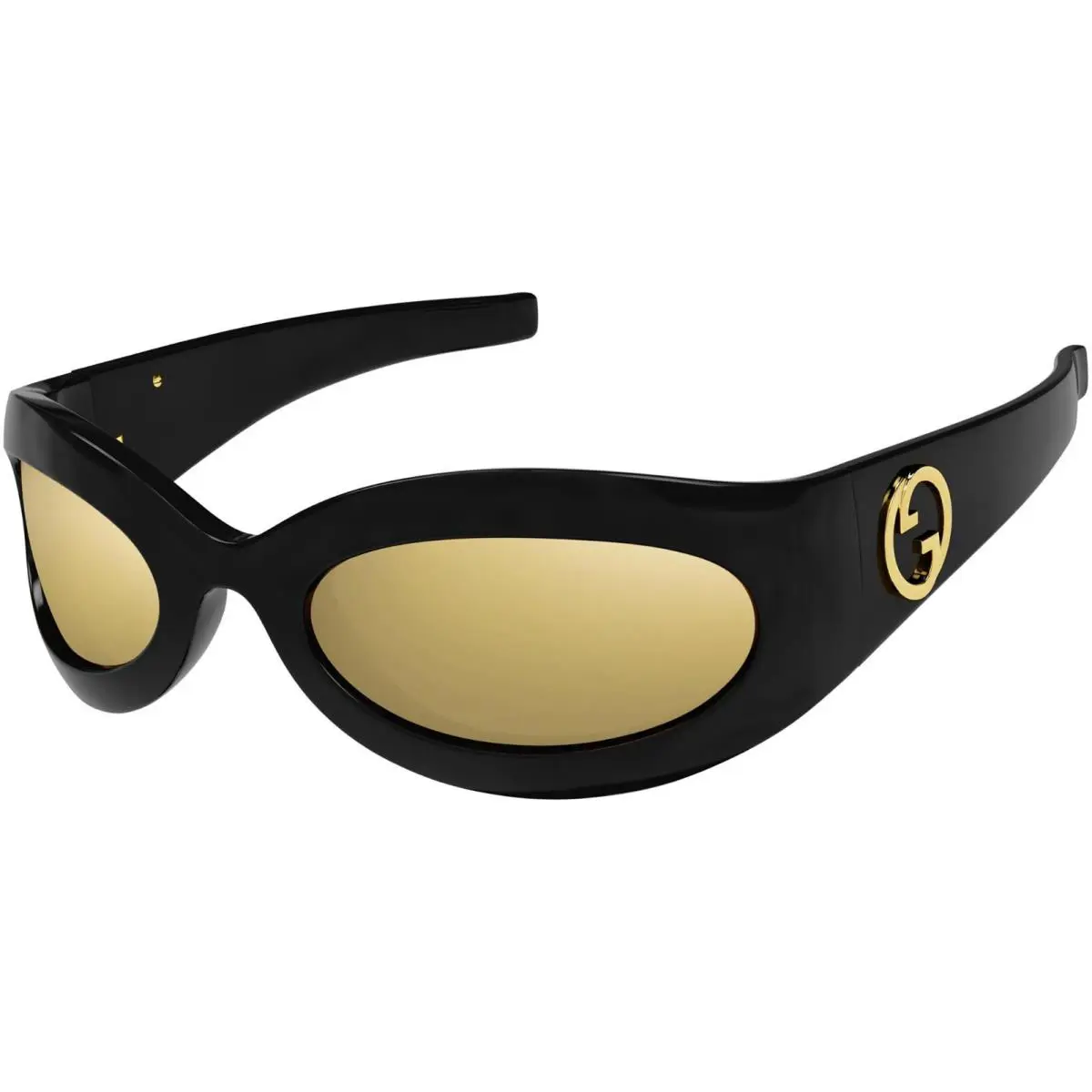 Gucci GG1247S Black/gold Mirrored 003 Sunglasses