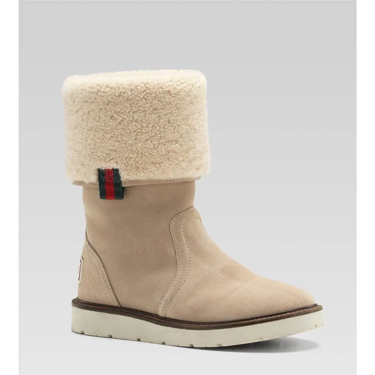 Gucci Kids Saintex Shearling Boot W/web 30/US 12.5 271244