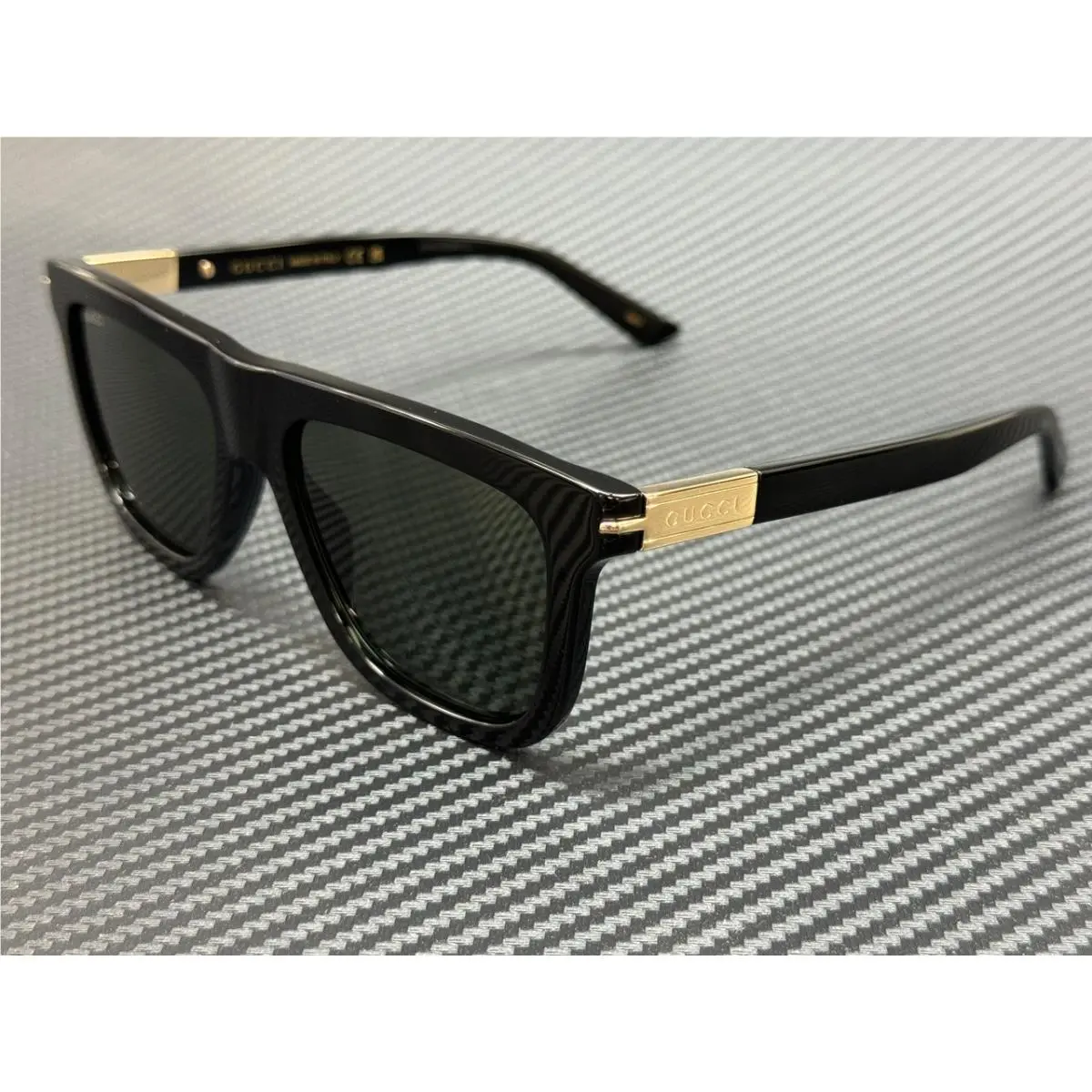 Gucci GG1502S 001 Black Grey Men`s Large 54 mm Sunglasses