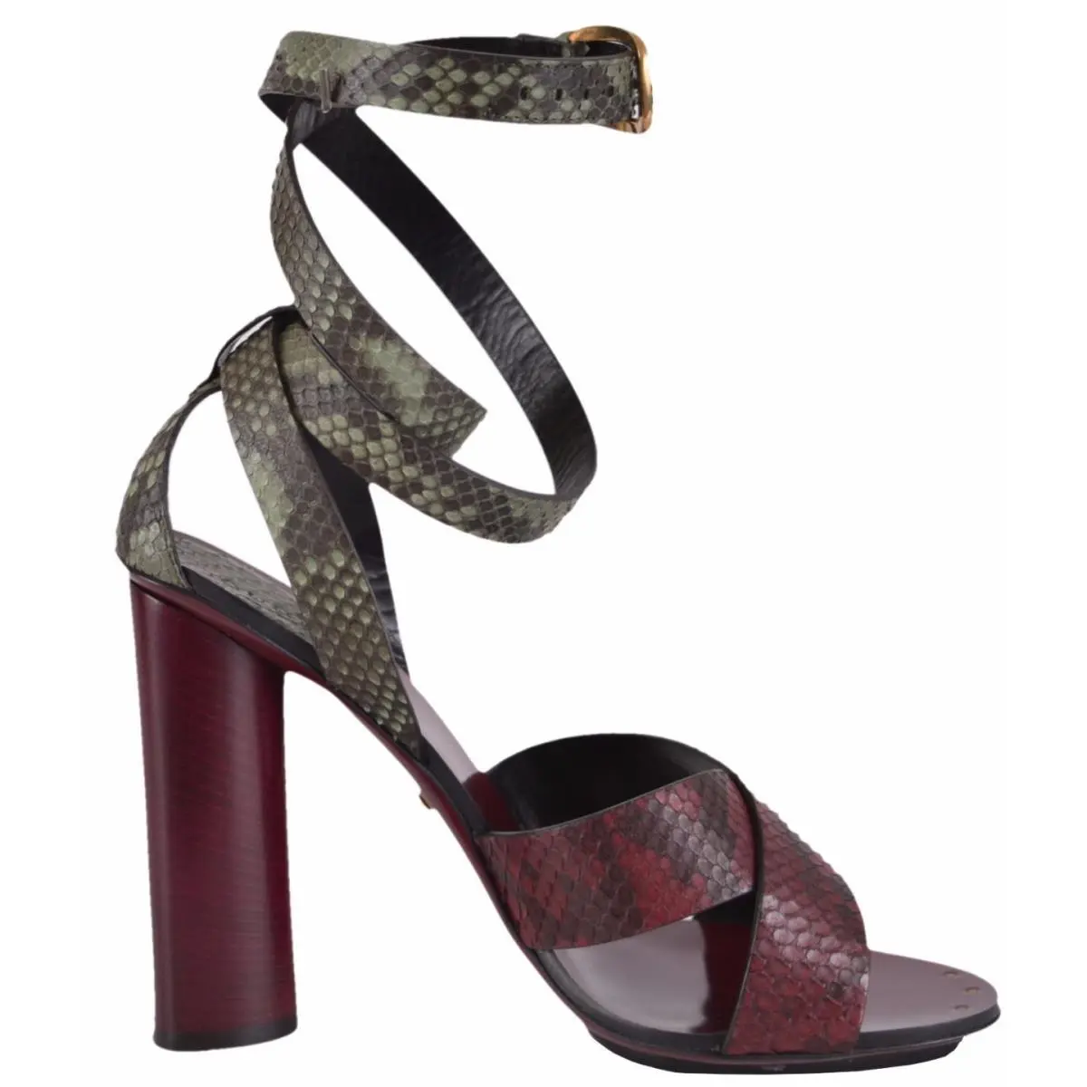 Python Leather Sandals Shoes SZ EU 37 US 7 Italy by Gucci