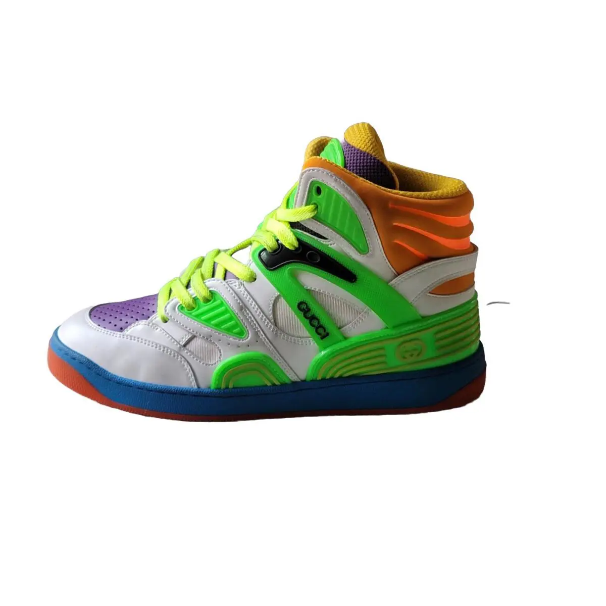 Gucci High Top Basket Sneakers Demetra Women`s 38 US 8